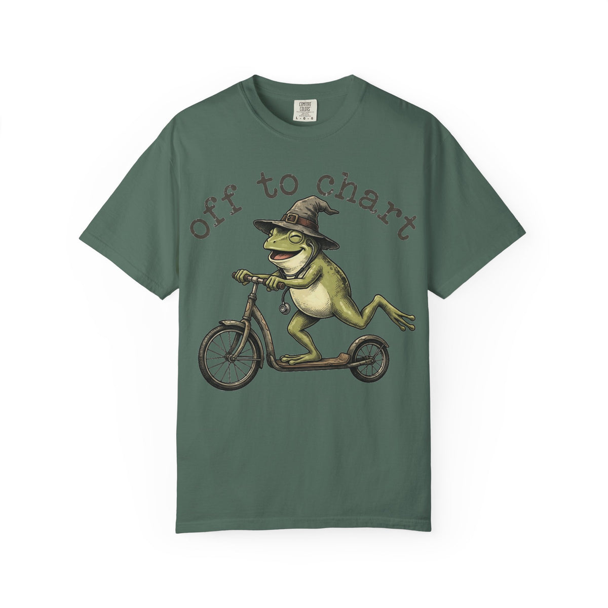 Off To Chart Grinning Frog Shirt, Nurse Frog Scooter Tee, Funny Charting Shirt, RN Gift