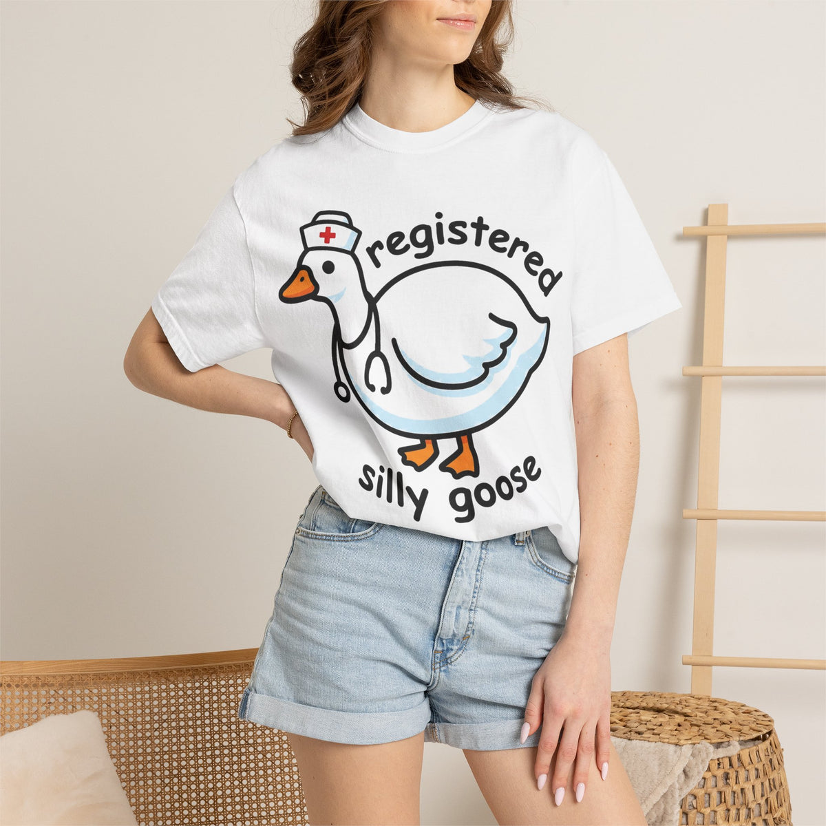 Registered Silly Goose Wide Shirt, Long Neck Nurse Goose Tee, Funny Nurse Shirt, RN Gift