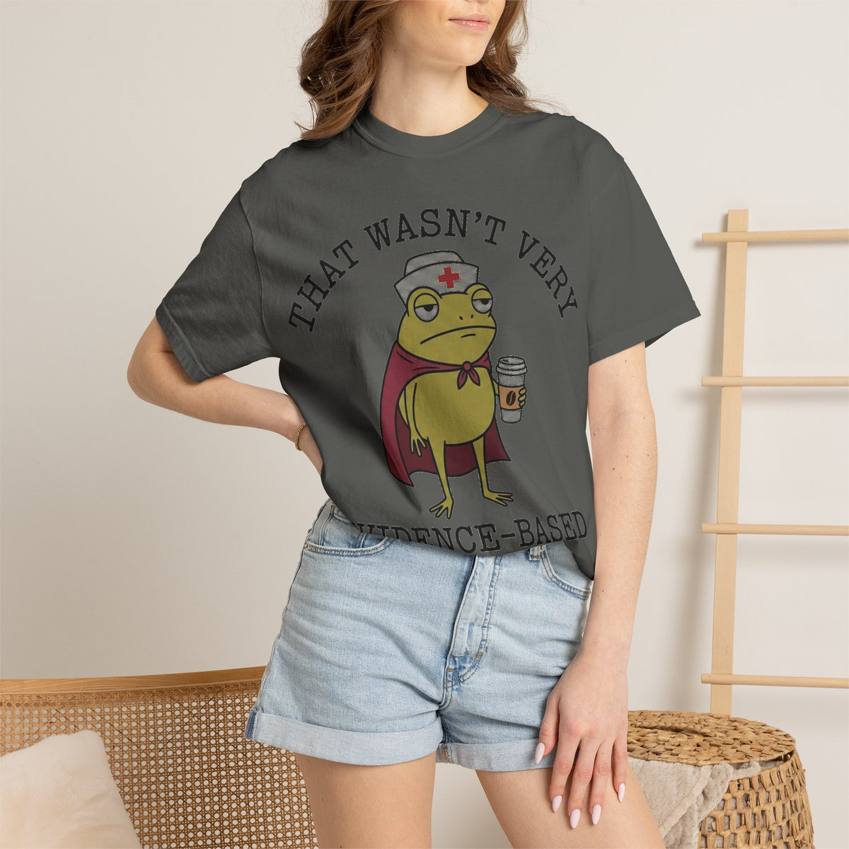 That Wasn't Very Evidence-Based Of You Caped Frog Shirt, Funny Nurse Frog Tee, Nursing Student Shirt, RN Gift