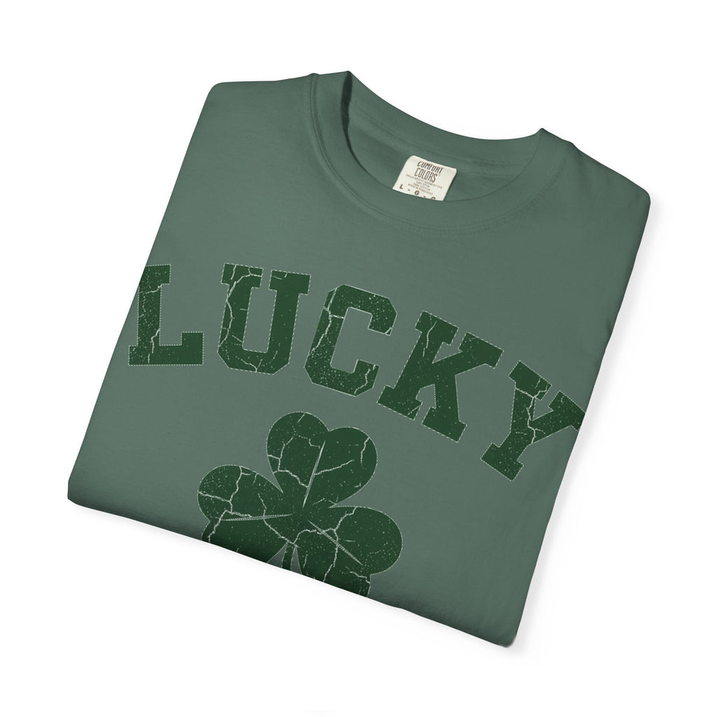 Lucky Big Shamrock Shirt, Bold Varsity Clover Tee, St Patricks Day Shirt, Irish Gift