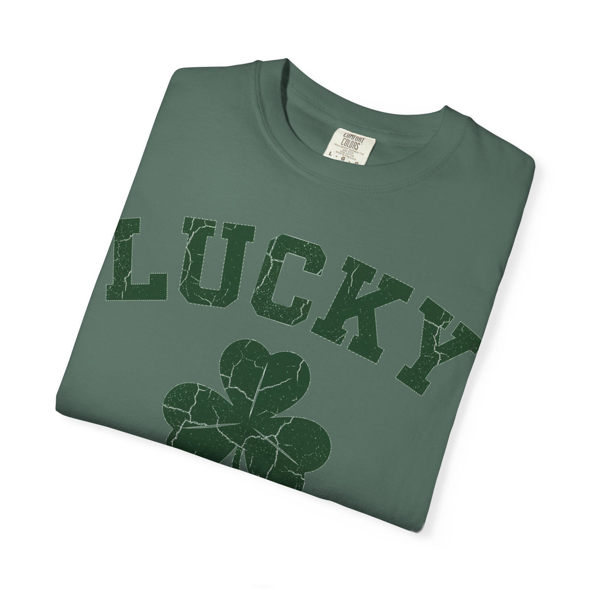 Lucky Big Shamrock Shirt, Bold Varsity Clover Tee, St Patricks Day Shirt, Irish Gift