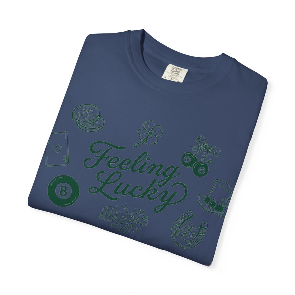 Feeling Lucky Shirt, St Patricks Day Charms Tee, Green Clover Dice Shirt, Lucky Charm Gift