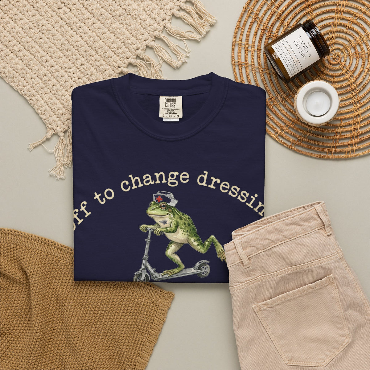 Off To Change Dressings Shirt, Funny Nurse Frog Scooter Tee, Wound Care RN Shirt, Nurse Gift