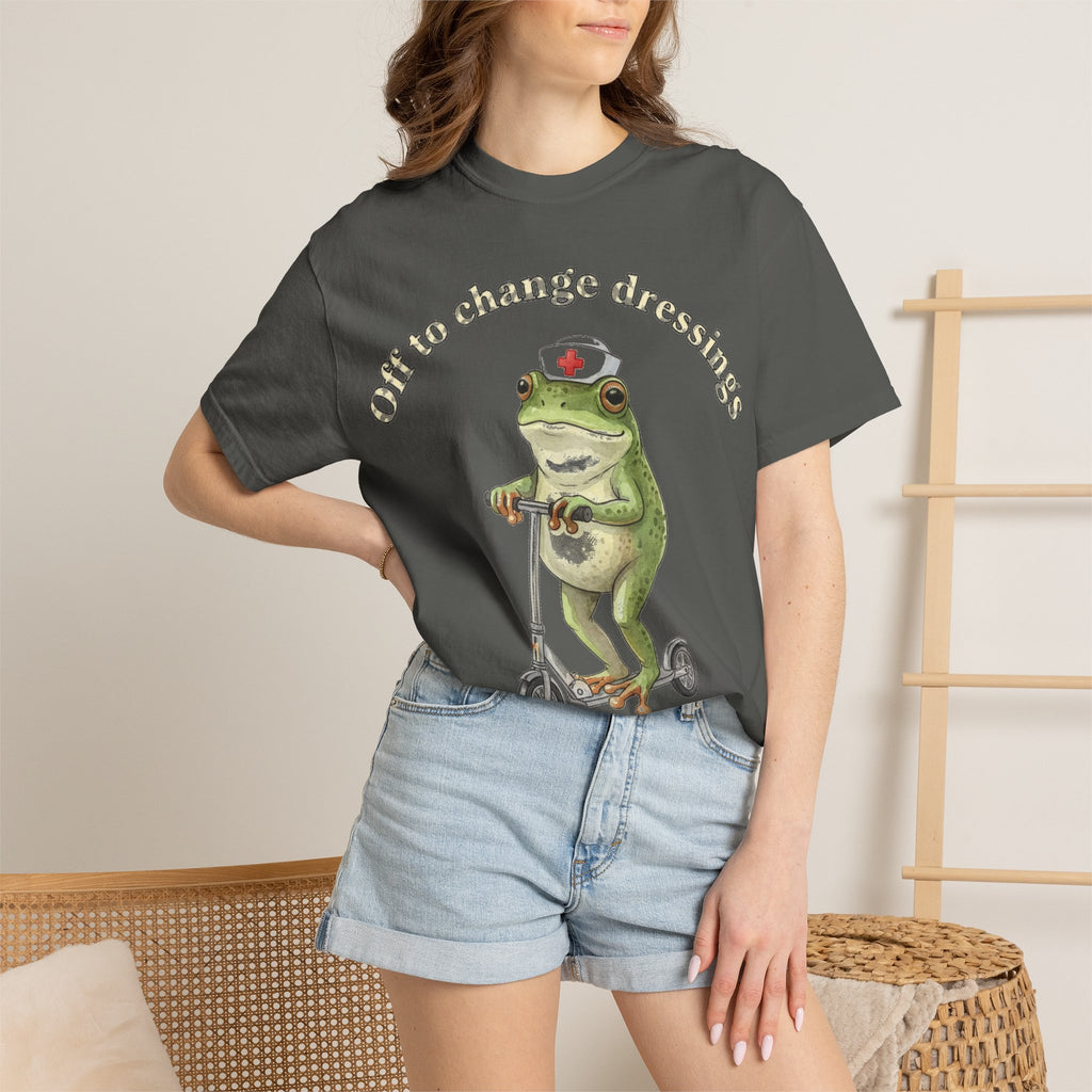 Off To Change Dressings Shirt, Funny Nurse Frog Scooter Tee, Wound Care Nurse Shirt, RN Gift
