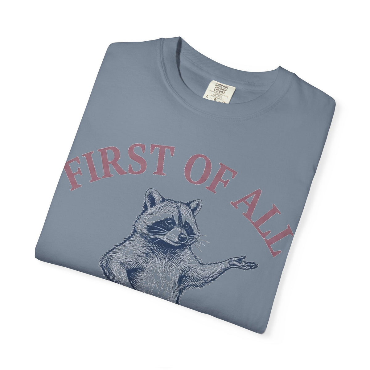 First Of All I'm A Delight Shirt, Funny Raccoon Tee, Sassy Vintage Engraving Shirt, Sarcastic Gift