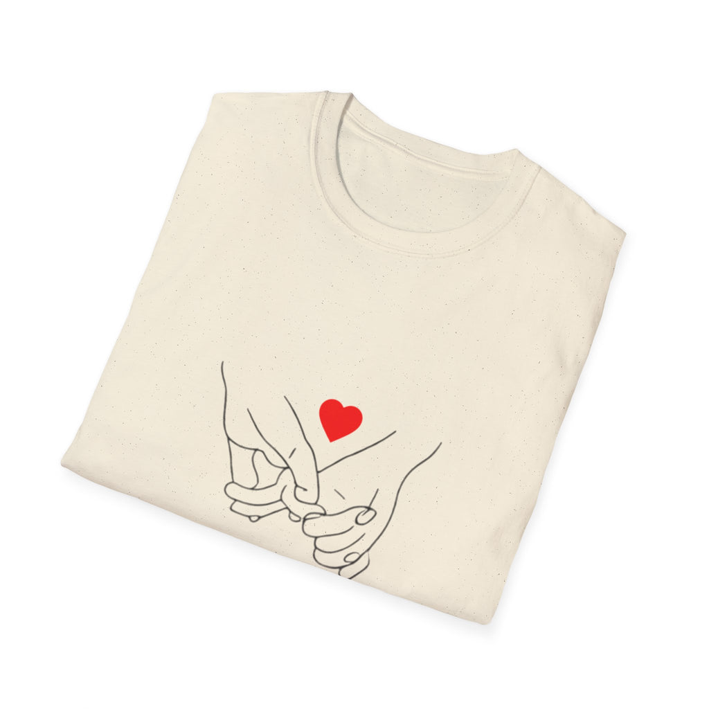 Heart In Hands Shirt, Minimal Line Art Love Tee, Thoughtful Gift