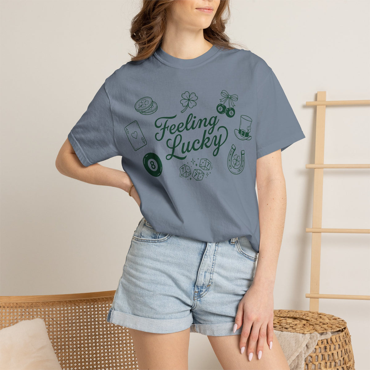 Feeling Lucky Shirt, St Patricks Day Charms Tee, Green Clover Dice Shirt, Lucky Charm Gift