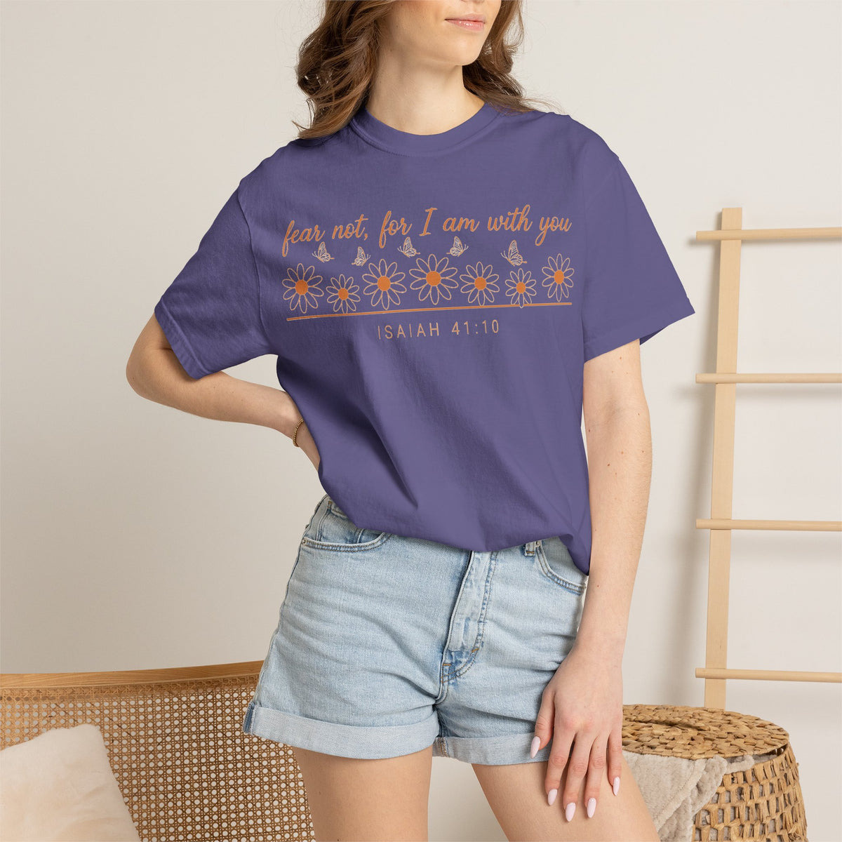 Fear Not For I Am With You Shirt, Isaiah 41:10 Daisy Tee, Christian Bible Verse Shirt, Faith Gift
