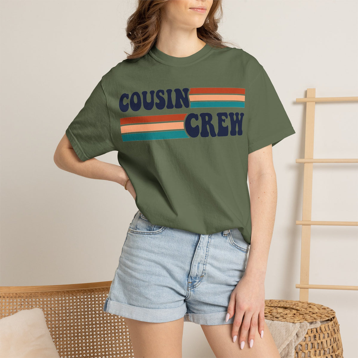 Cousin Crew Retro Stripe Shirt, Vintage Matching Family Tee, Cousin Reunion Shirt, Family Gift