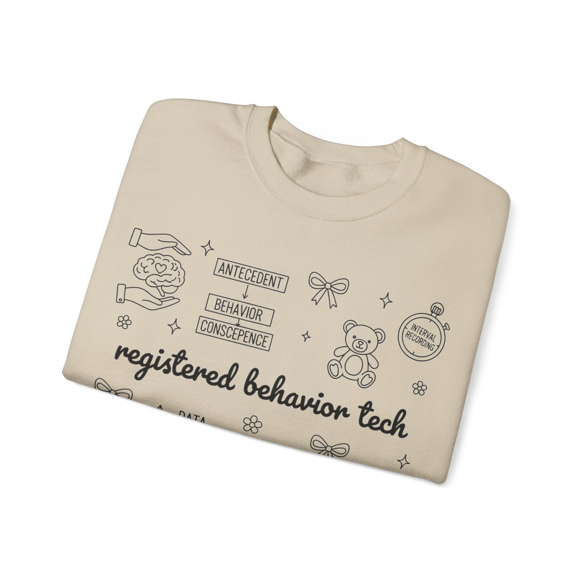 Registered Behavior Tech Sweatshirt, RBT Doodle Sweatshirt, ABA Therapist Gift, Behavior Analyst Sweatshirt, BCBA Appreciation Sweatshirt, A