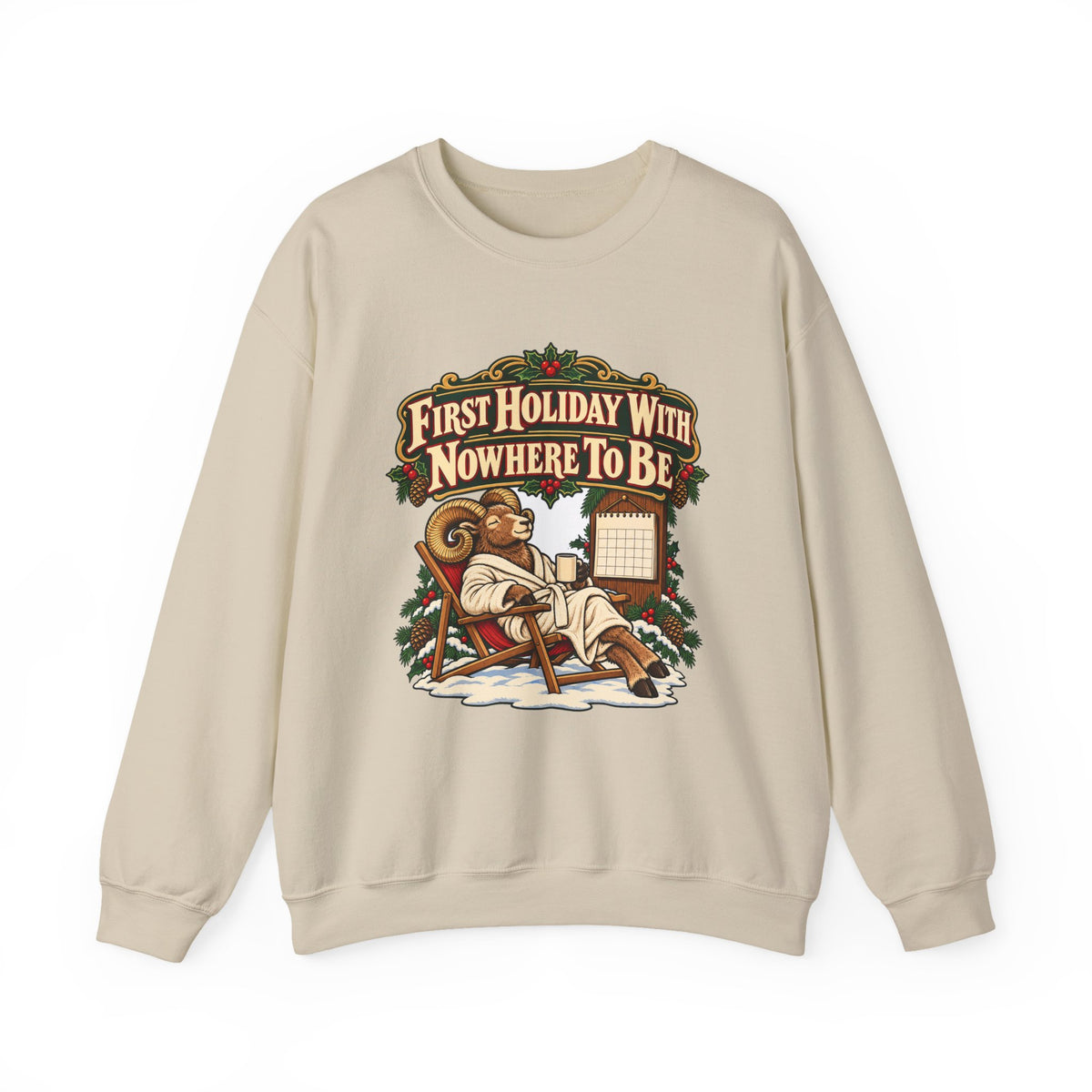 Funny Retirement Christmas Sweatshirt First Holiday With Nowhere To Be Shirt, Funny Holiday Gift Tee, Christmas Gift Idea