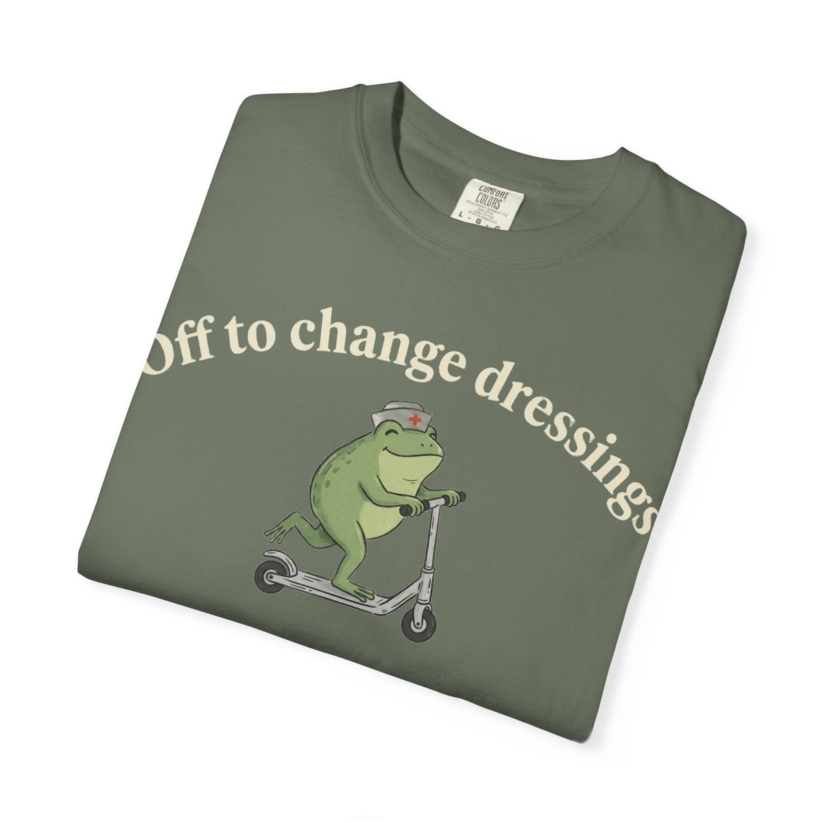 Off To Change Dressings Wide Shirt, Nurse Frog On A Scooter Tee, Funny Wound Care Shirt, RN Gift