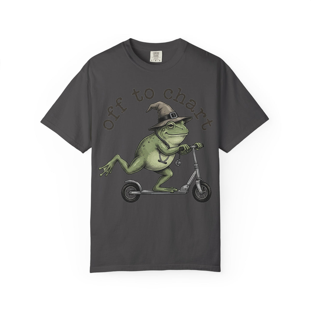 Off To Chart Etched Frog Shirt, Vintage Nurse Frog Scooter Tee, Charting Humor Shirt, RN Gift