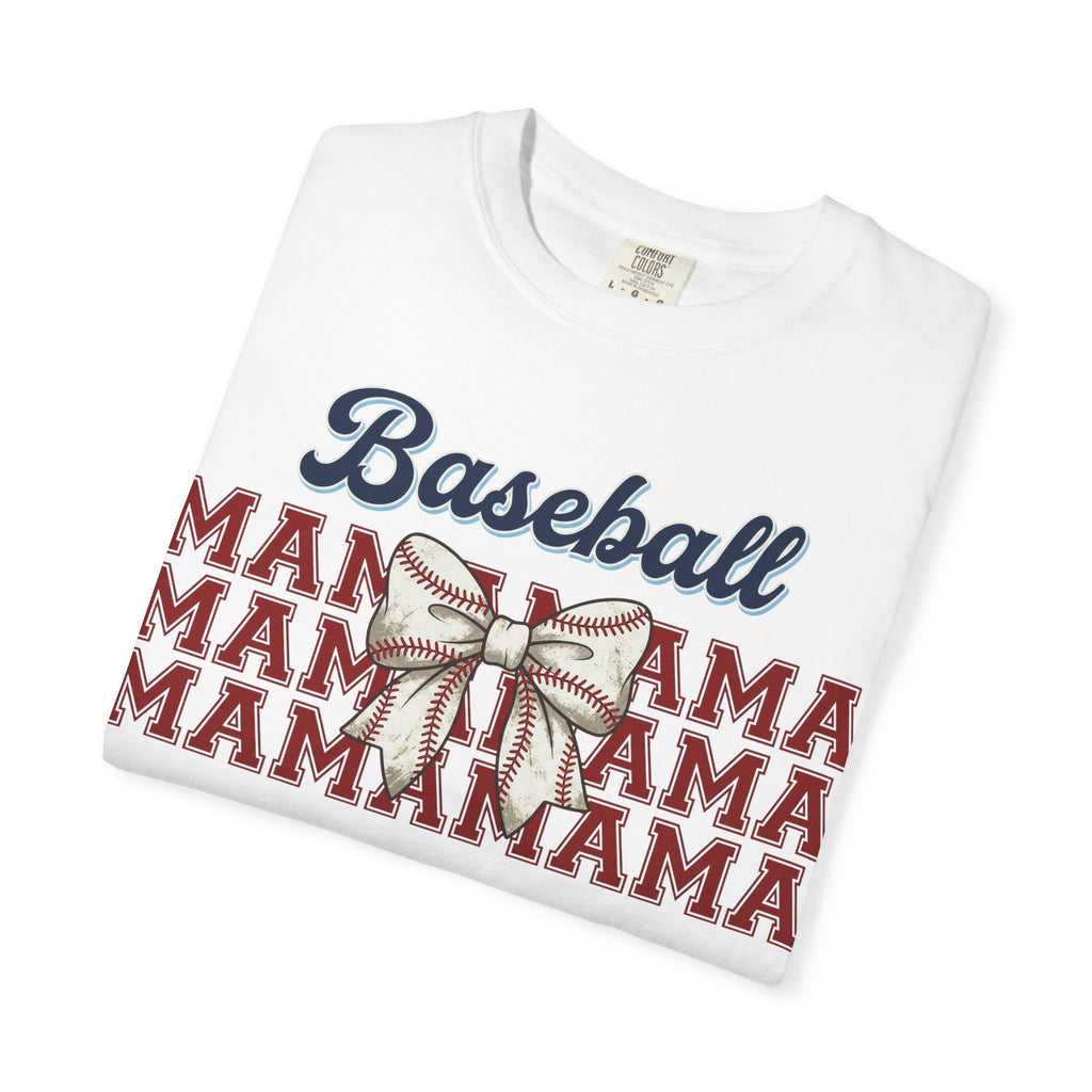 Baseball Mama Shirt, Stacked Varsity Mama Tee, Baseball Bow Mom Shirt, Game Day Baseball Mom Gift