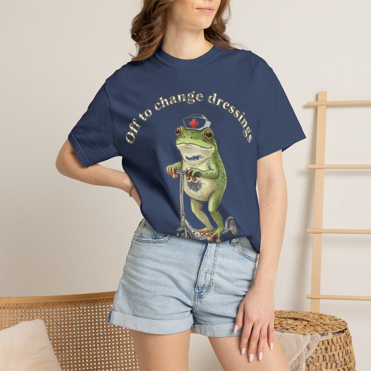 Off To Change Dressings Shirt, Funny Nurse Frog Scooter Tee, Wound Care Nurse Shirt, RN Gift