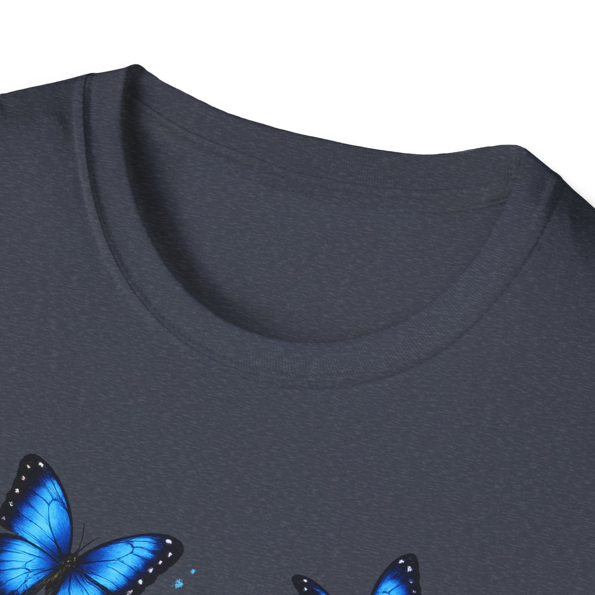Rose and Blue Butterflies T-Shirt — Floral Garden Tee for Spring & Gifts