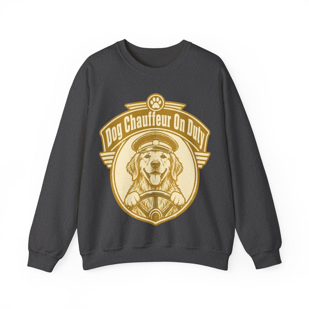 Dog Chauffeur On Duty Golden Retriever Sweatshirt | Funny Dog Lover Crewneck