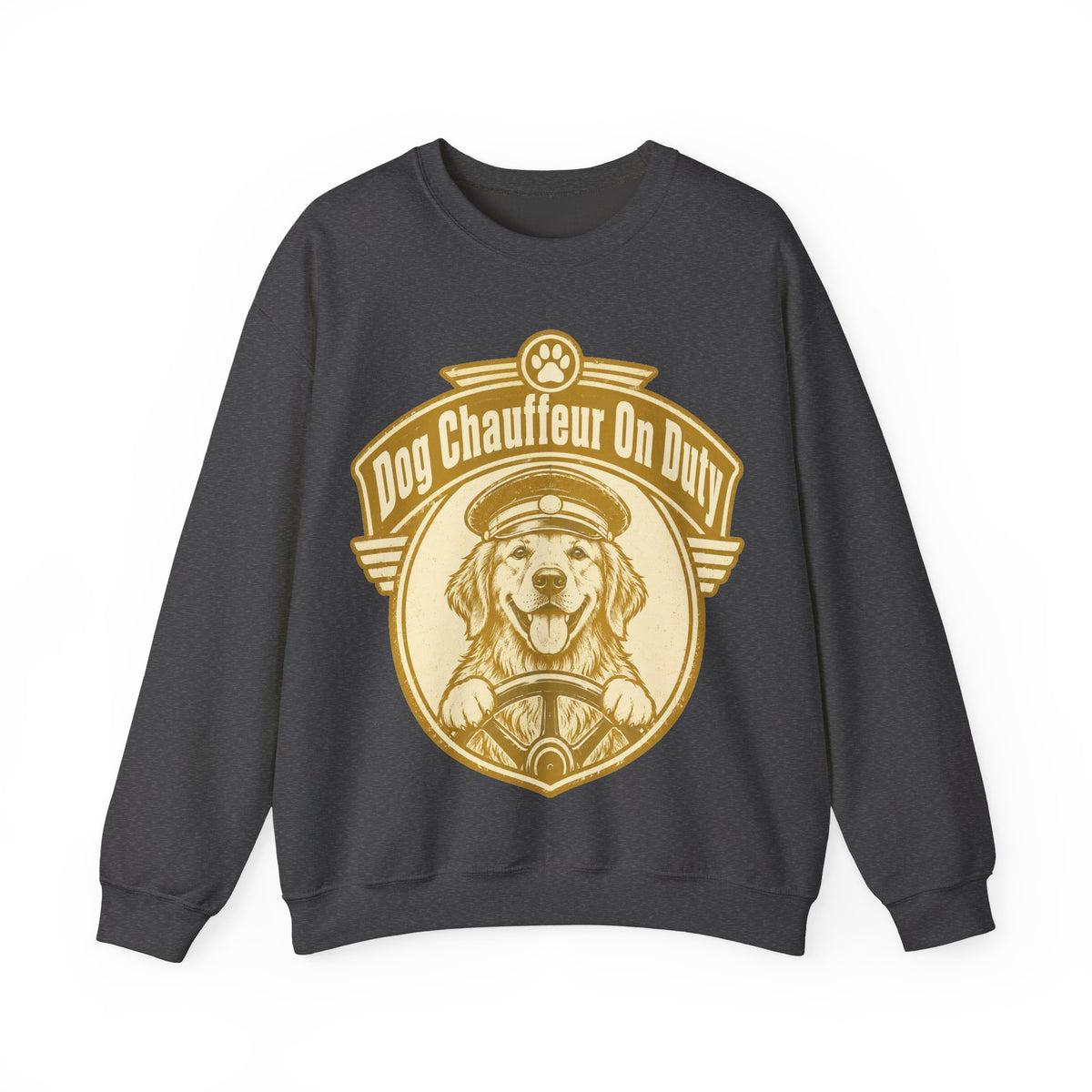Dog Chauffeur On Duty Golden Retriever Sweatshirt | Funny Dog Lover Crewneck