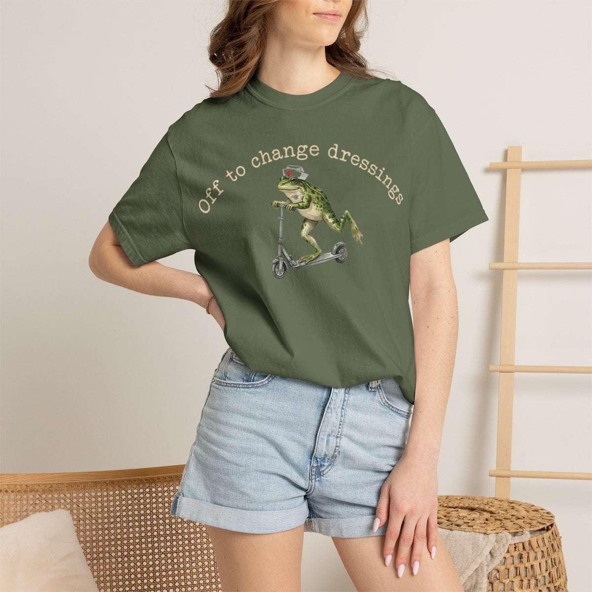 Off To Change Dressings Shirt, Funny Nurse Frog Scooter Tee, Wound Care RN Shirt, Nurse Gift