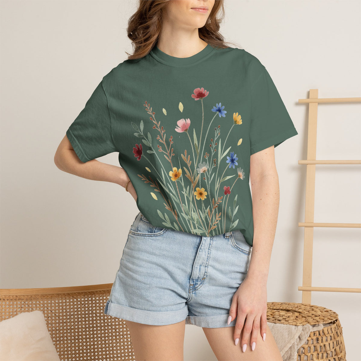 Watercolor Wildflower Bouquet Shirt, Painted Meadow Flowers Tee, Cottagecore Botanical Shirt, Garden Lover Gift
