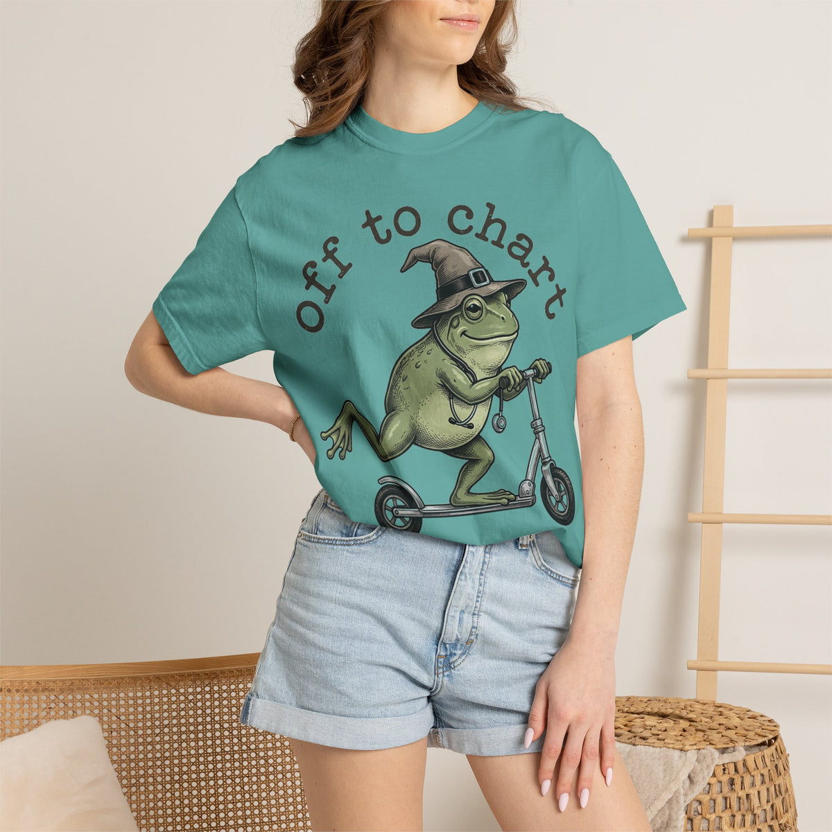 Off To Chart Etched Frog Shirt, Vintage Nurse Frog Scooter Tee, Charting Humor Shirt, RN Gift