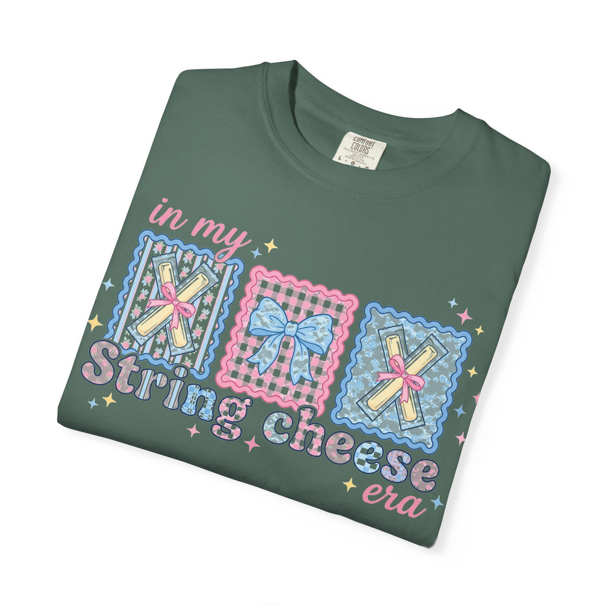 In My String Cheese Era Bow Shirt, Pastel Coquette Snack Tee, Funny Cheese Lover Shirt, Cute Gift