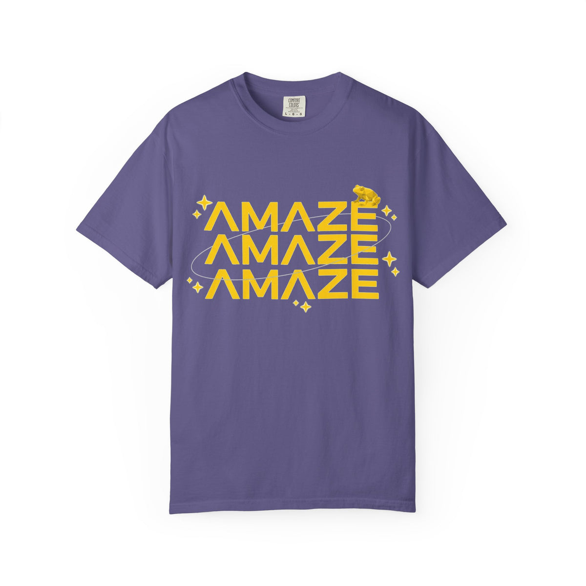 Amaze Amaze Amaze Shirt, Retro Stacked Type Tee, Tiny Frog Graphic Shirt, Funny Minimal Gift