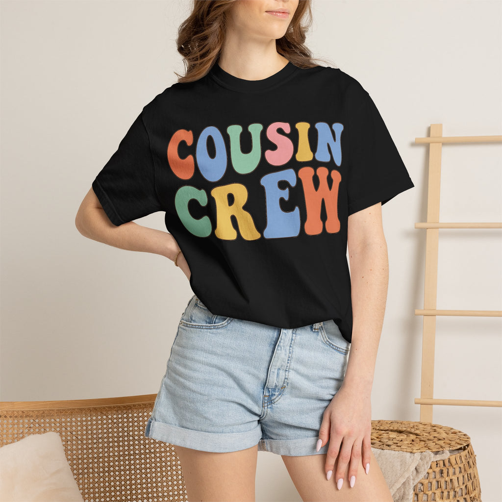 Cousin Crew Shirt, Retro Groovy Bubble Letter Tee, Matching Family Reunion Shirt, Cousin Gift