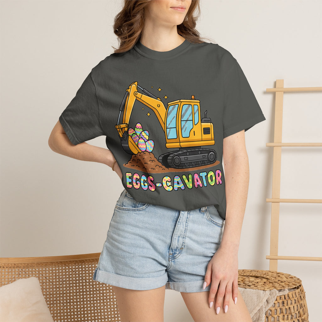 Eggs-Cavator Big Digger Shirt, Easter Excavator Tee, Construction Easter Shirt, Kids Easter Gift