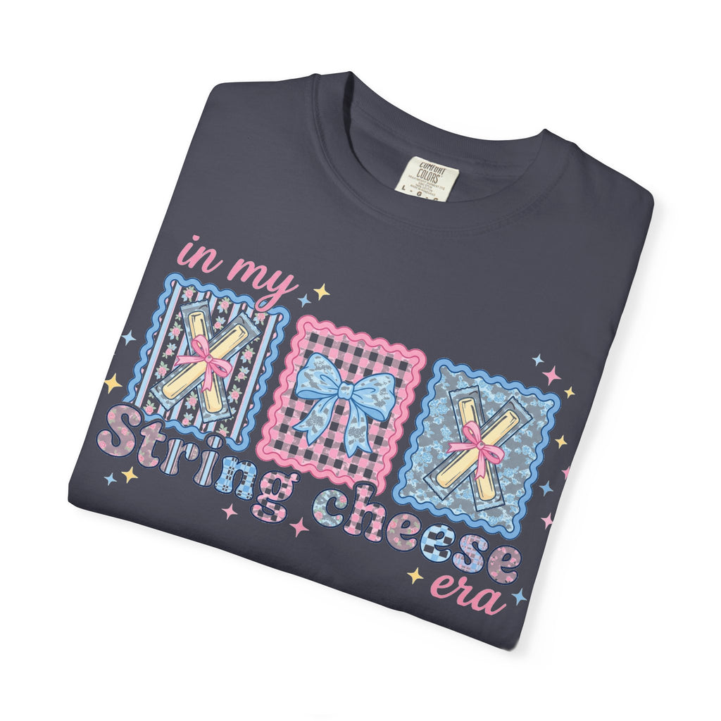 In My String Cheese Era Bow Shirt, Pastel Coquette Snack Tee, Funny Cheese Lover Shirt, Cute Gift