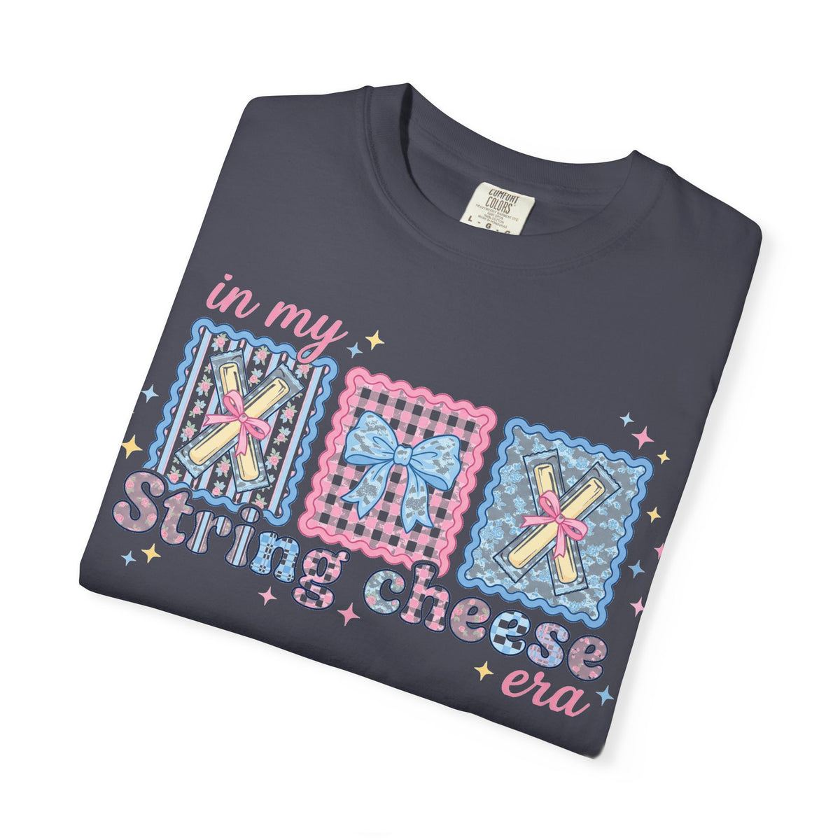 In My String Cheese Era Bow Shirt, Pastel Coquette Snack Tee, Funny Cheese Lover Shirt, Cute Gift