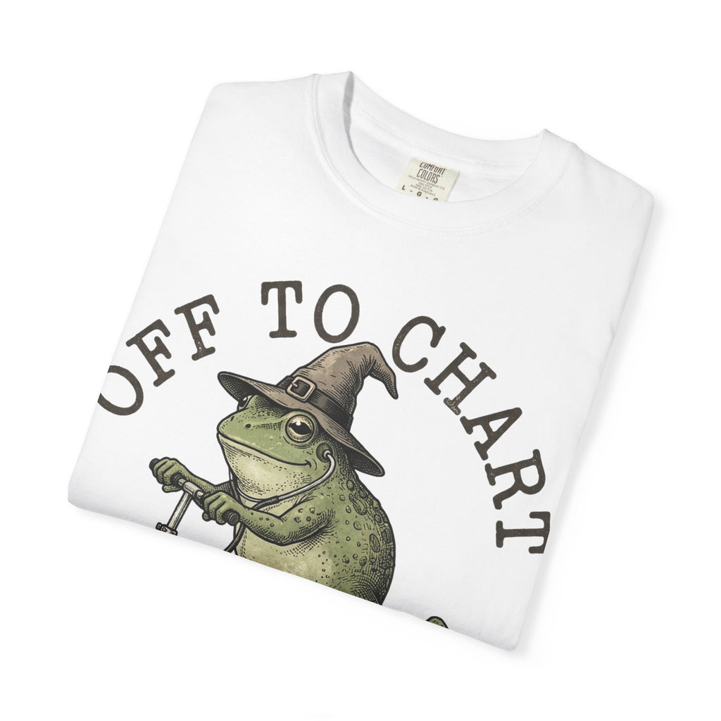 Off To Chart Bold Shirt, Engraved Frog Nurse Scooter Tee, Funny Night Shift Shirt, Nurse Gift