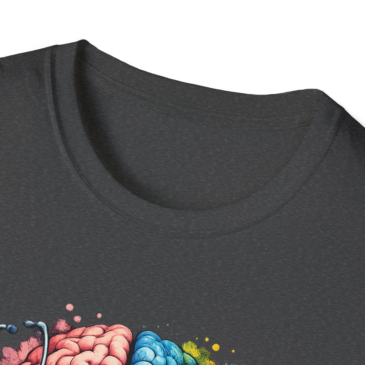 Psych Brain Split Art T-Shirt — Colorful Left & Right Brain Graphic Tee