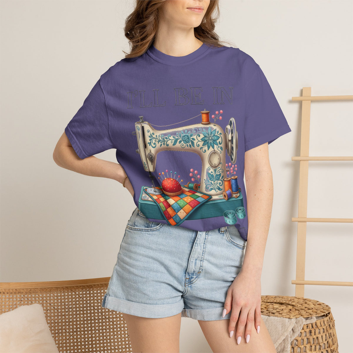I'll Be In My Office Cream Sewing Machine Shirt, Quilter Humor Tee, Vintage Seamstress Shirt, Sewing Gift