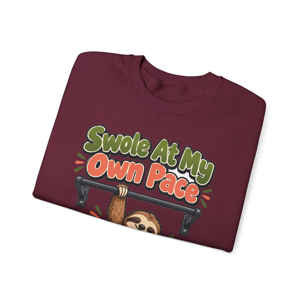 Funny Gym Sweatshirt Swole At My Own Pace | Sloth Weightlifting Sweatshirt | Funny Workout Sweatshirt | Gym Gift