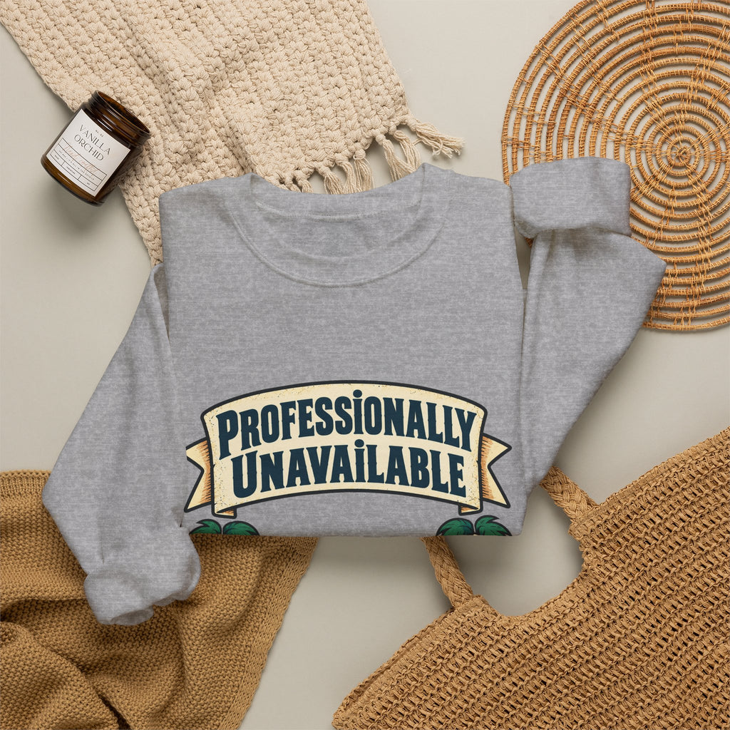 Funny Retirement Sweatshirt Professionally Unavailable | Retired Cat Hammock Sweatshirt | Retirement Gift For Him Her