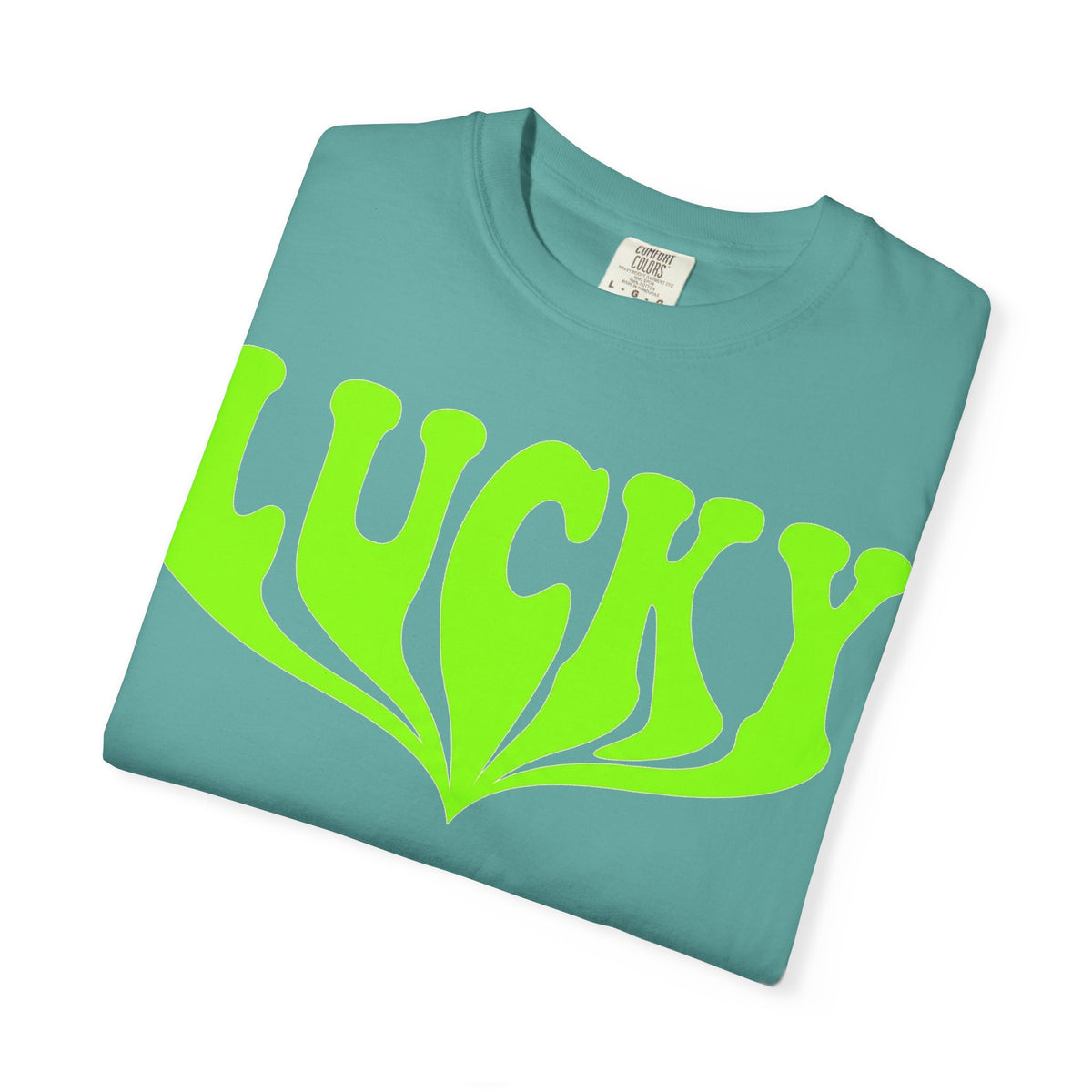 Lucky Drippy Type Shirt, Neon Green Psychedelic Tee, Retro St Patricks Day Shirt, Rave Gift