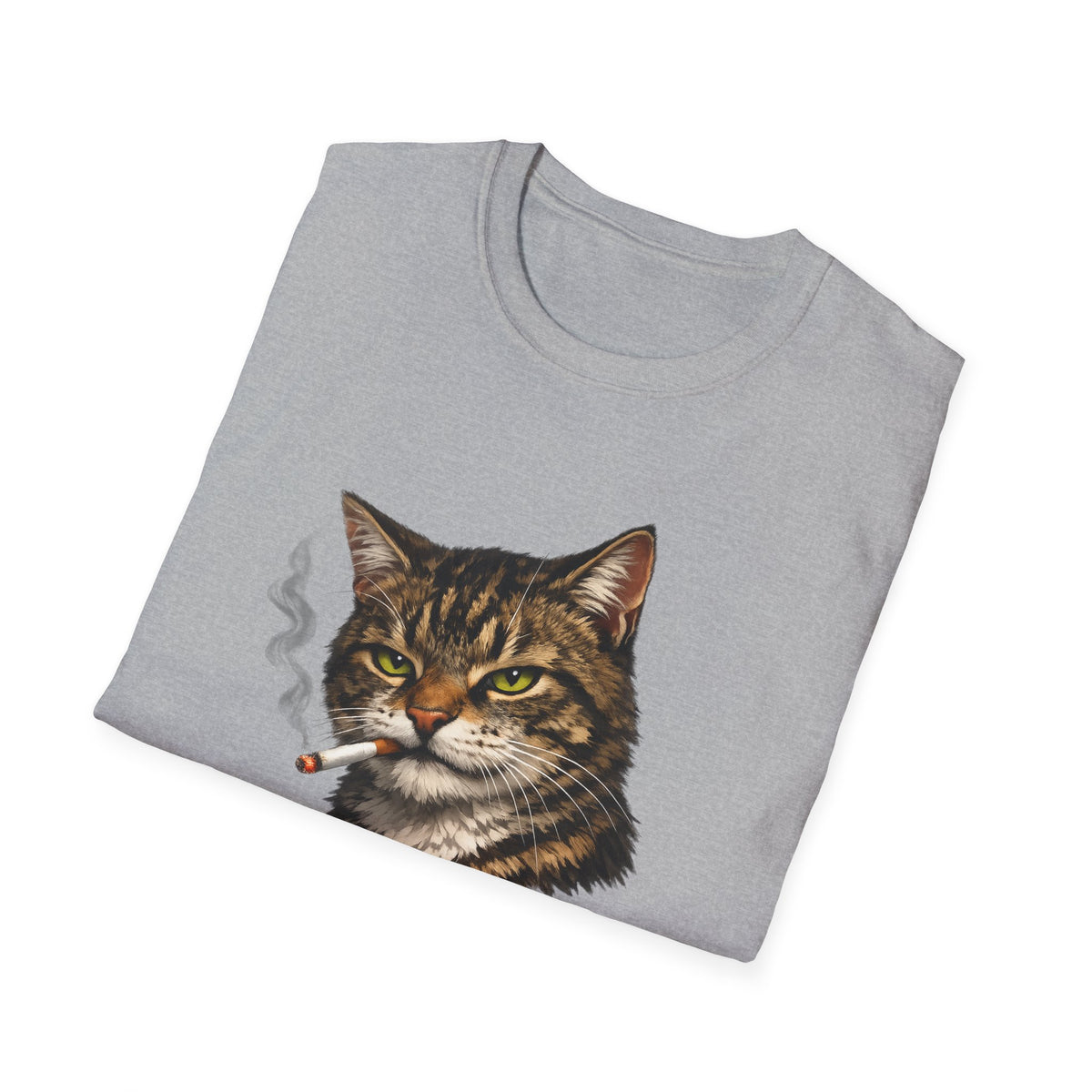 Smoking Cat T-Shirt — Retro Tabby Graphic Tee for Cat Lovers