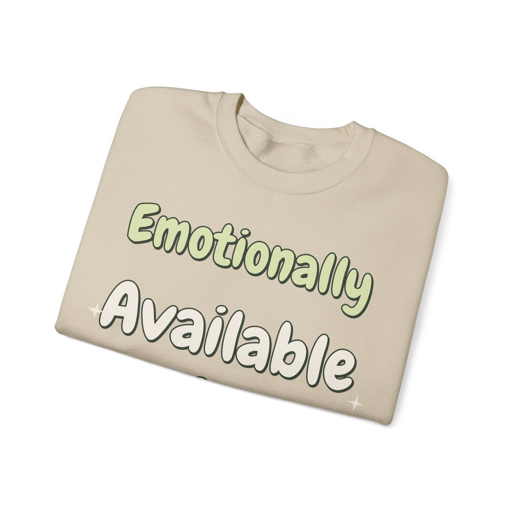 Funny Quote Sweatshirt For Women Emotionally Available For Snacks | Funny Sarcasm Sweatshirt | Sarcastic Quote Sweatshirt | Gift