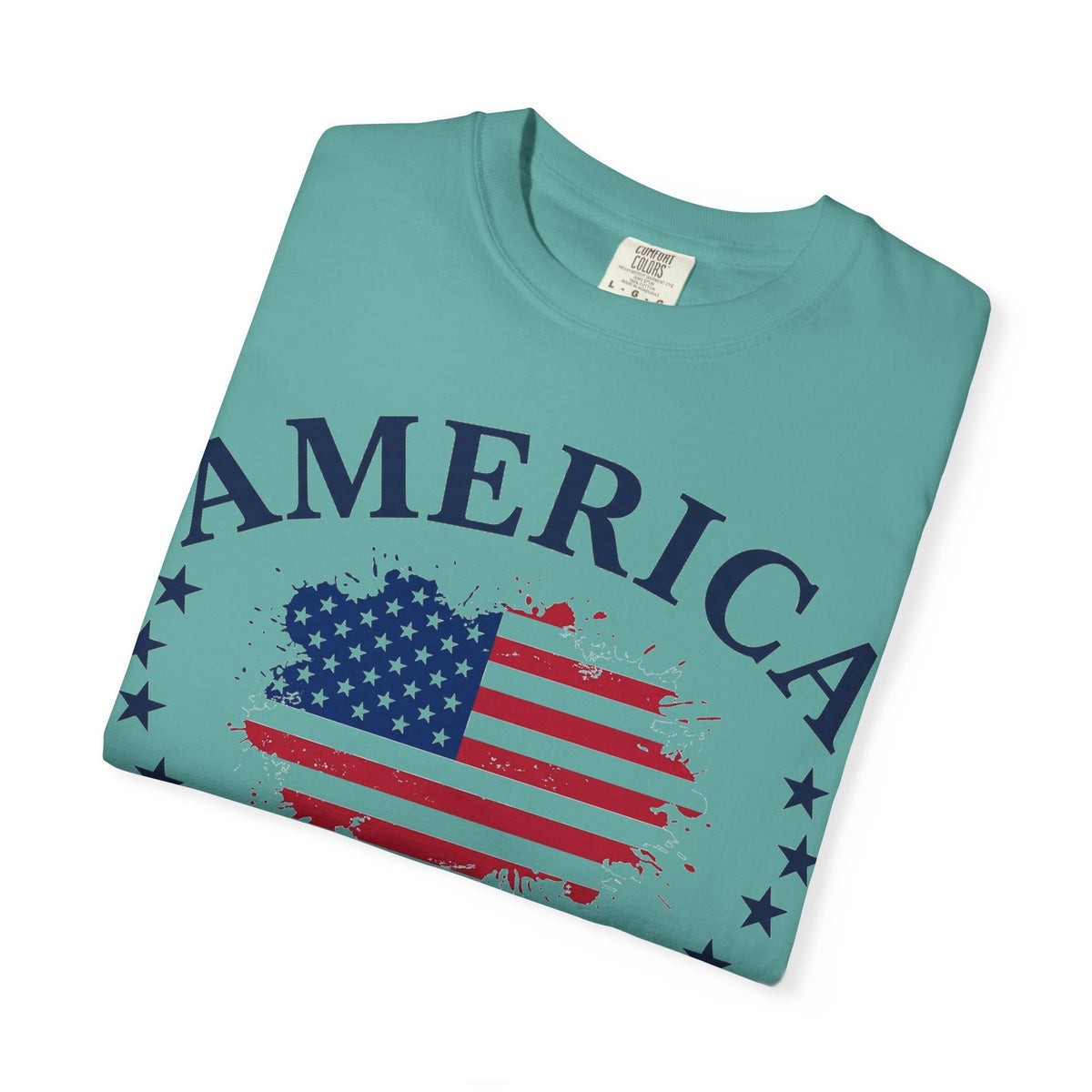 America 1776 2026 Wide Flag Shirt, Patriotic Star Border Tee, Distressed USA Flag Shirt, July 4th Gift