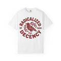 Radicalized By Basic Decency Red Bird Shirt, Folk Stamp Activist Tee, Kindness Protest Shirt, Ally Gift