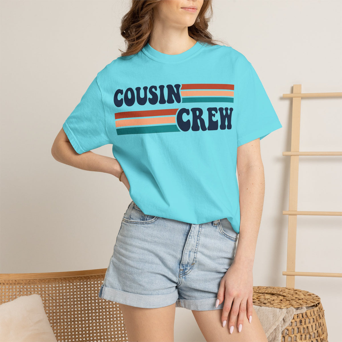 Cousin Crew Retro Stripe Shirt, Vintage Matching Family Tee, Cousin Reunion Shirt, Family Gift