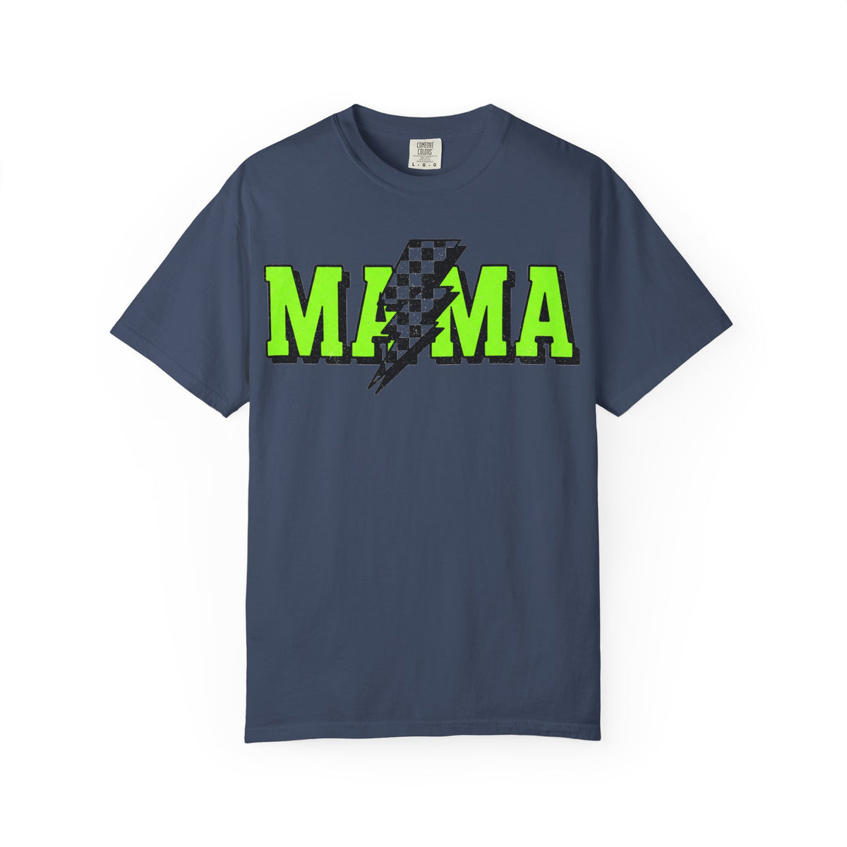 Mama Checkered Bolt Shirt, Green Lightning Mom Tee, Edgy Mama Shirt, Mothers Day Gift