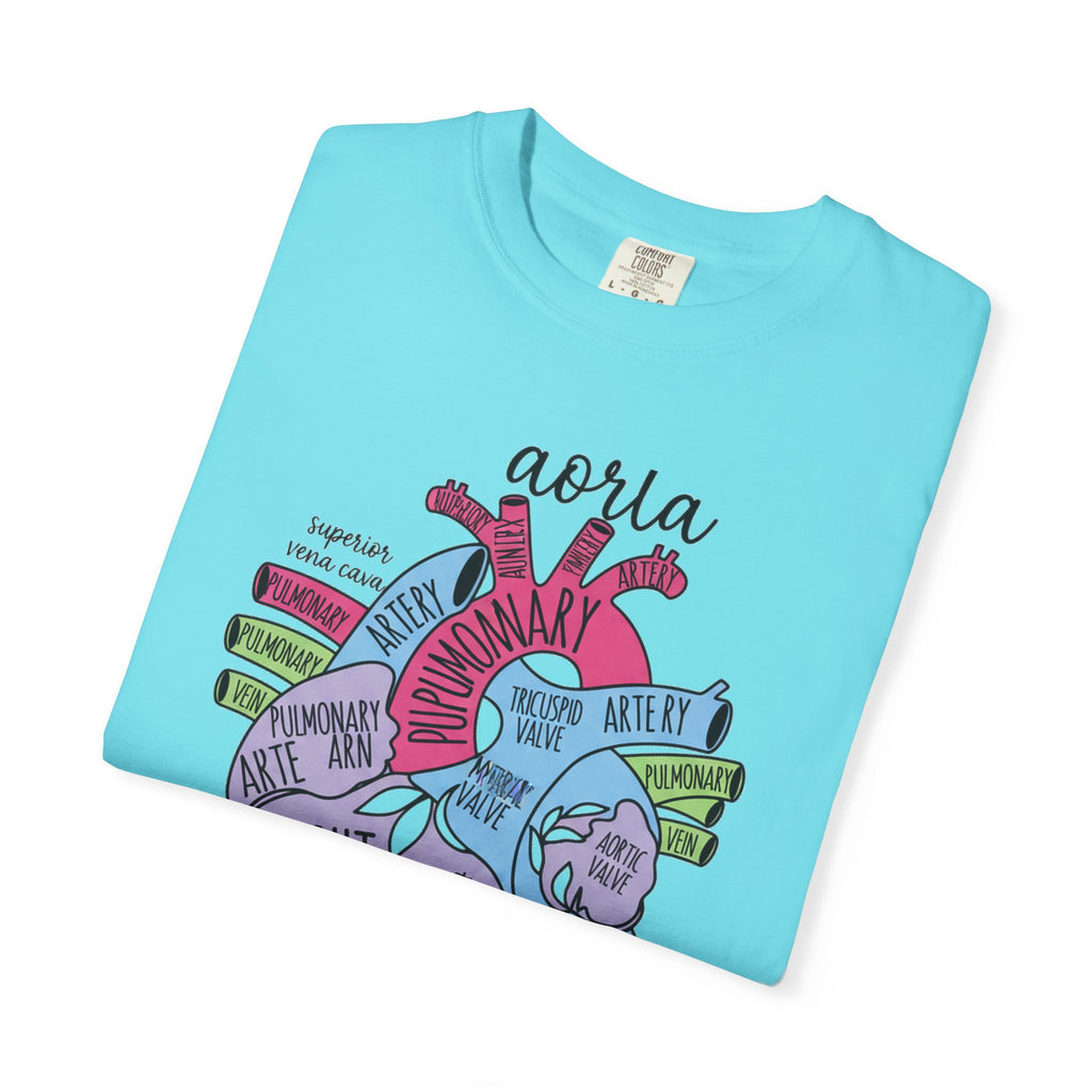 Labelled Heart Anatomy Shirt, Pastel Cardiac Diagram Tee, Nursing School Shirt, Cardiology Gift
