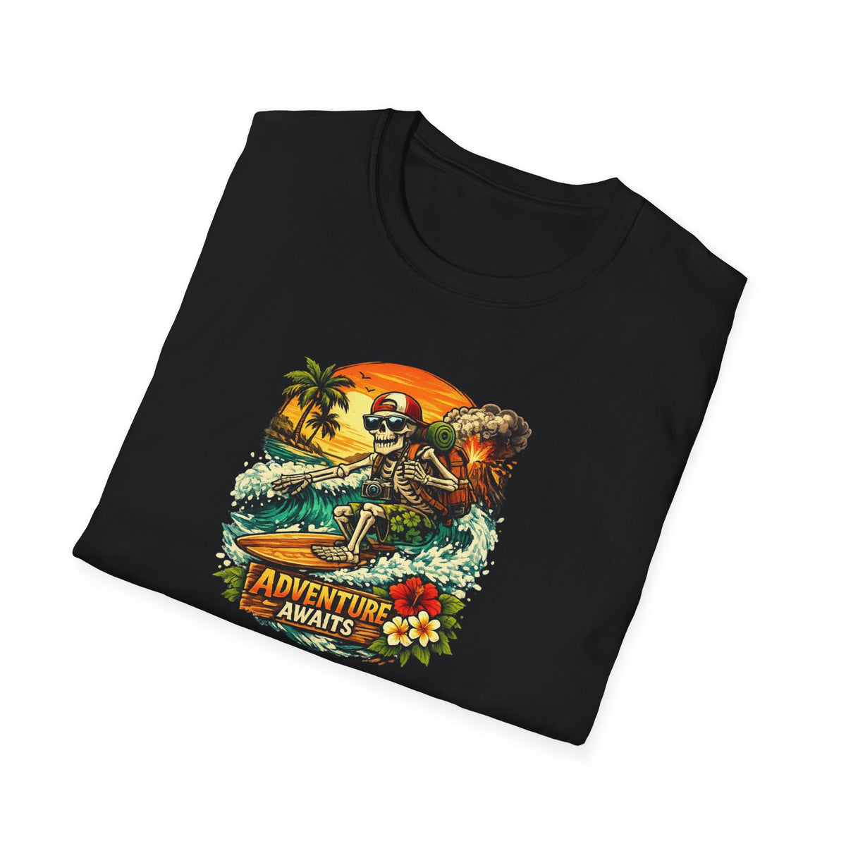 Adventure Awaits Shirt, Retro Dinosaur Outdoor Tee, Explorer Gift