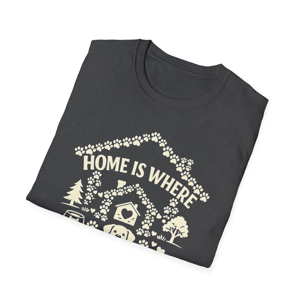 Dog Lover T-Shirt — "Home Is Where My Dog Is" Graphic Tee