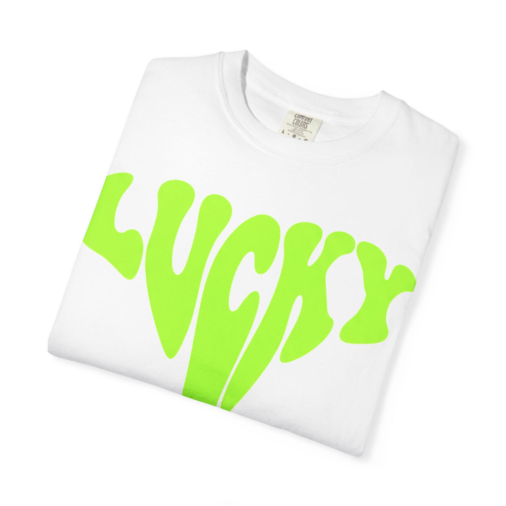 Lucky Drip Shirt, Neon Psychedelic Lettering Tee, Trippy St Patricks Day Shirt, Rave Gift