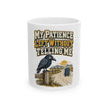 My Patience Left Without Telling Me Mug, Funny Sarcastic Gift for Coworker, Secret Santa Gift, Coffee Mug 11oz 15oz