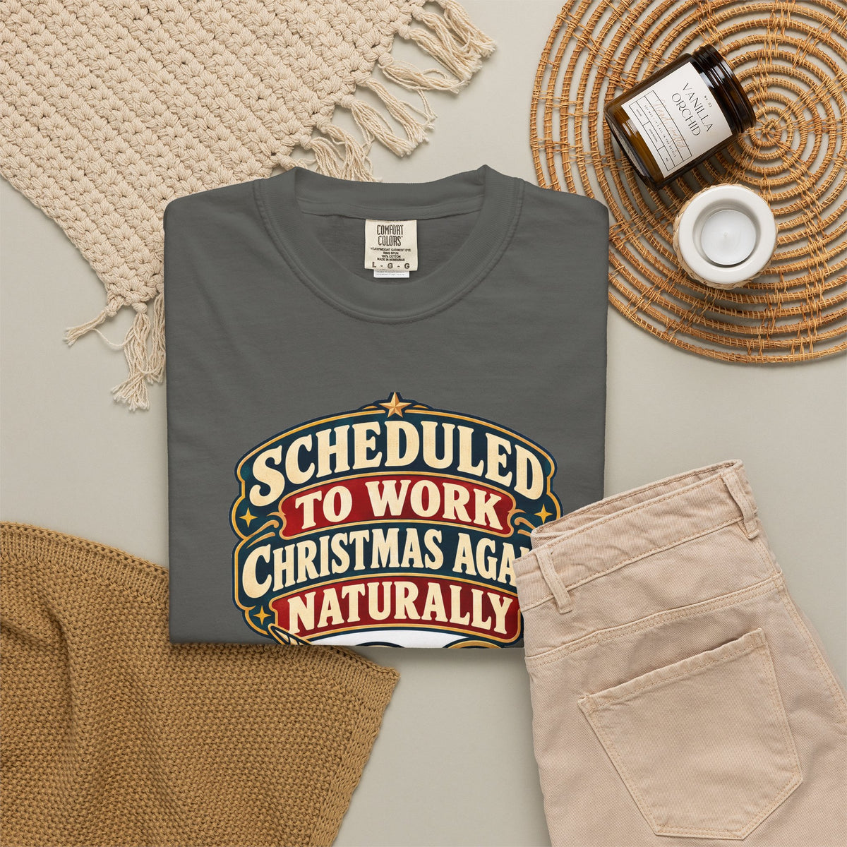 Funny Nurse Christmas Shirt Scheduled To Work Christmas Again Naturally Shirt, Funny Nurse Gift, Christmas Gift, Funny Shirt