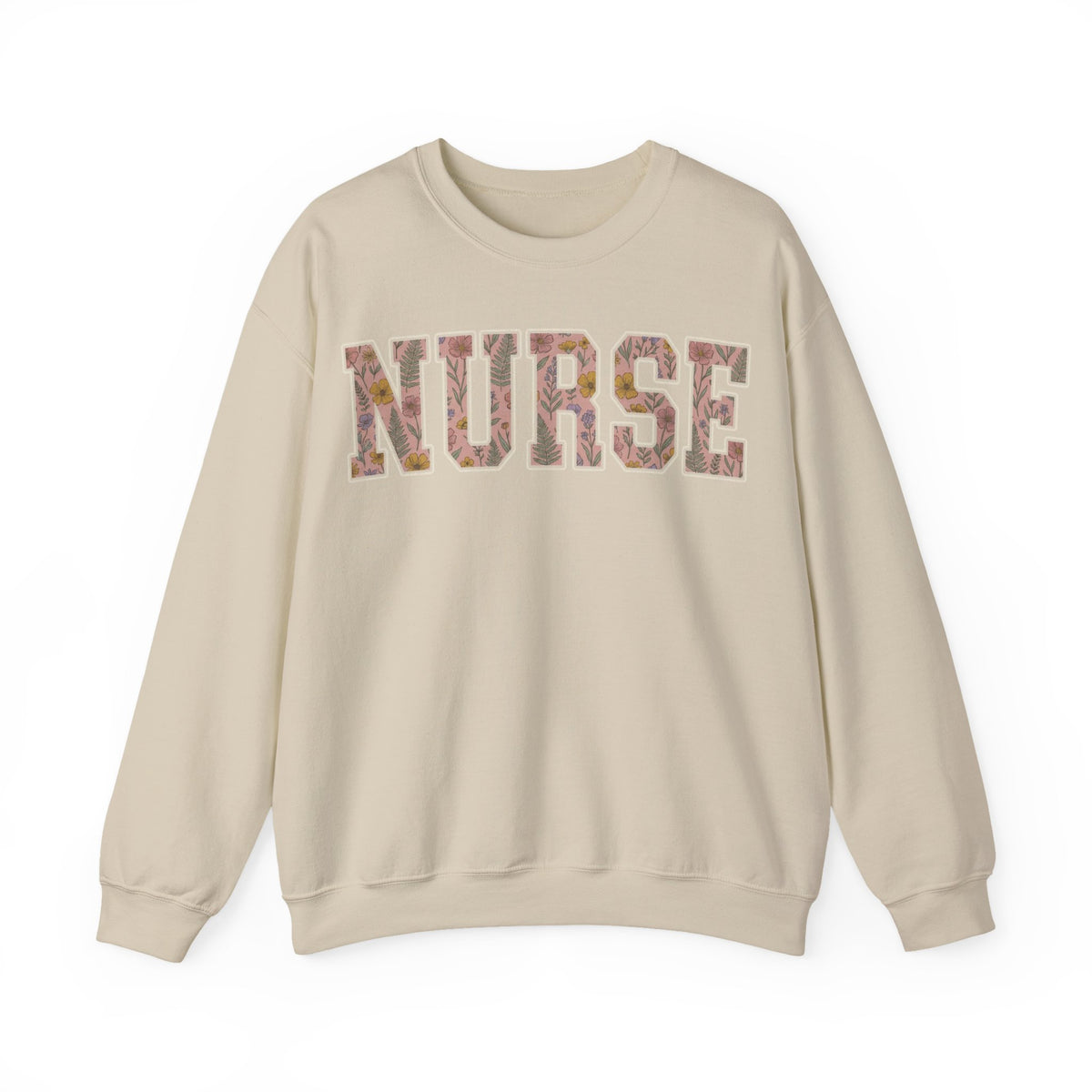 Nurse Sweatshirt Floral Varsity Letters, Boho Wildflower Nurse Sweatshirt, Cottagecore Nurse Gift, Nurse Week Sweatshirt, Nursing Graduation